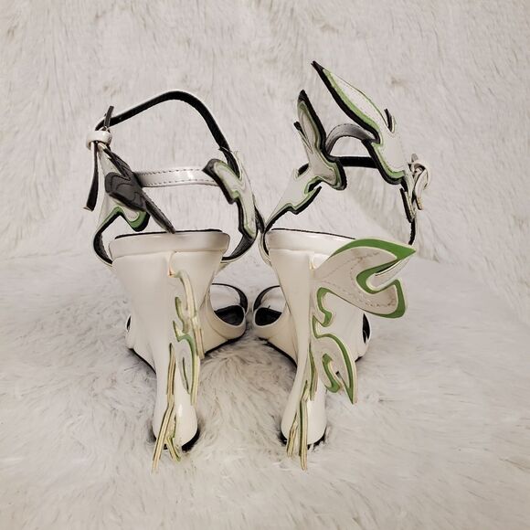 Cape Robbin White Neon Flame Wedge Heels Size 6.5 - Picture 5 of 6